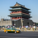 AS CHN NO BEI Dongcheng 2017AUG08 ZhengyangGate 001  Constructed in 1419 during the Ming dynasty, the  " Zhengyang Gate " , the triple-eaved Xieshanding style tower, with green glazed tiled structure is located on the southern perimeter of Tian'anmen Square. : 2017, 2017 - EurAisa, Asia, August, Beijing, China, DAY, Dongcheng, Eastern Asia, North, Tuesday, Zhengyang Gate